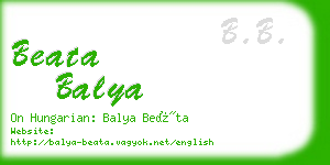 beata balya business card